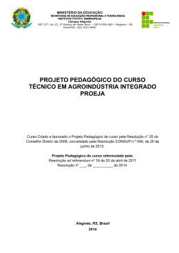 PPC Técnico em Agroindústria Integrado PROEJA