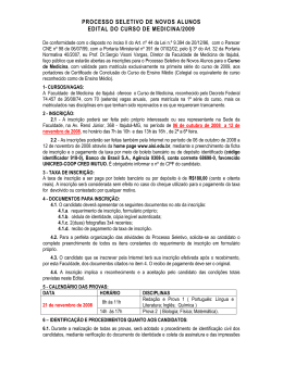 PROCESSO SELETIVO DE NOVOS ALUNOS EDITAL DO