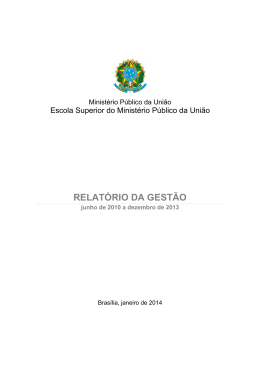 Relatório da Gestão 2010-2013