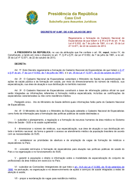Decreto Nº 8.497, de 4 de julho de 2015