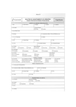 anexo ii - cadastro nacional de unidades armazenadoras