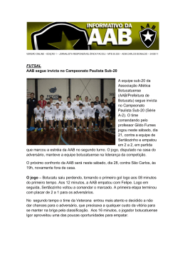 FUTSAL AAB segue invicta no Campeonato Paulista Sub