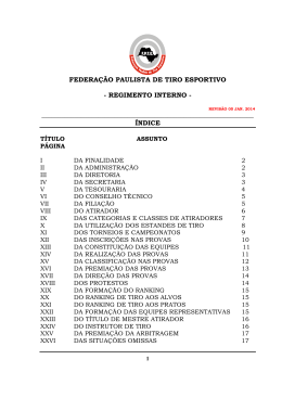 Regimento Interno - Federação Paulista de Tiro Esportivo