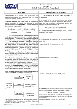 Lista 3 - Estequiometria