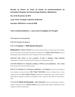 Reuni&atilde;o de Outono do Grupo de Estudo da Insulinorresist&ecirc;ncia da