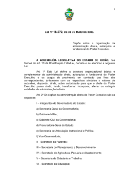 LEI N&ordm; 16.272, DE 30 DE MAIO DE 2008. Disp&otilde;e sobre a