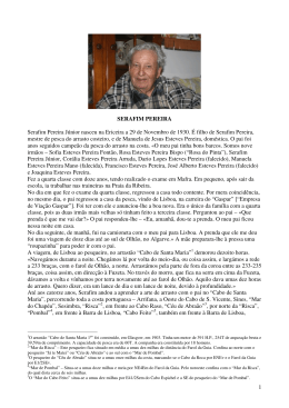 1 SERAFIM PEREIRA Serafim Pereira J&uacute;nior nasceu na