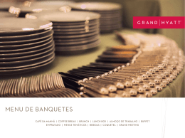 MENU DE BANQUETES - Grand Hyatt S&atilde;o Paulo