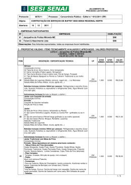 6078/11 Processo: Concorr&ecirc;ncia P&uacute;blica &ndash; Edital n.&ordm; 1012/2011