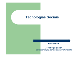 Tecnologias Sociais - Carlos de Oliveira Galvao