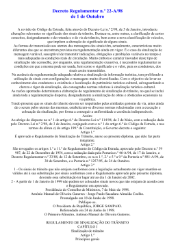 Decreto Regulamentar n.&ordm; 22-A/98 de 1 de Outubro