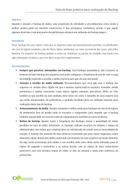 Guia de boas pr&aacute;ticas para realiza&ccedil;&atilde;o de Backup