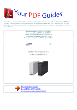 g3 station - Instru&ccedil;&otilde;es de utiliza&ccedil;&atilde;o