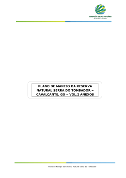 plano de manejo da reserva natural serra do tombador