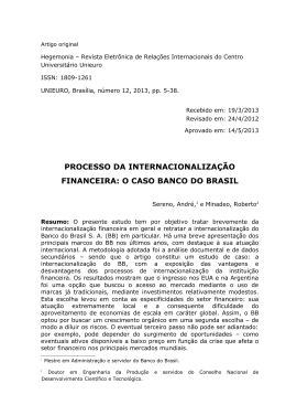processo da internacionalização financeira: o caso banco do brasil