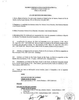 ATA REUNIAO DE DIRETORIA