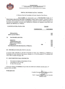 FACULDADE DOM BOSCO Av. XV de Novembro, 57 - Centro