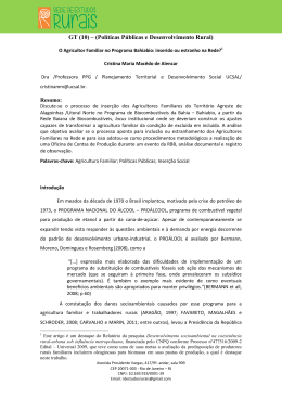 GT (10) &ndash; (Pol&iacute;ticas P&uacute;blicas e Desenvolvimento Rural)