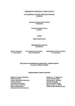 LEI ORG&Acirc;NICA MUNICIPAL - Prefeitura de S&atilde;o Jos&eacute; dos Pinhais