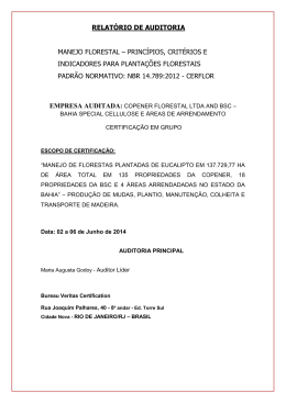 Relat&oacute;rios de Auditoria - CERFLOR (NBR 14789)