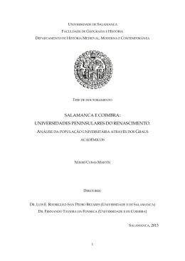 salamanca e coimbra: universidades peninsulares do