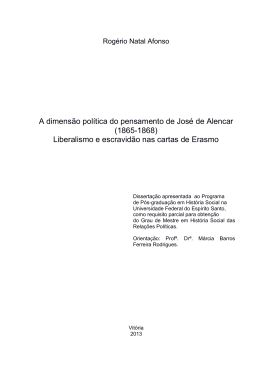 A dimensão política do pensamento de José de Alencar (1865