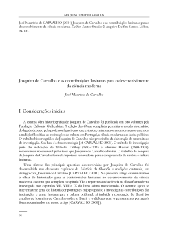 Joaquim de Carvalho e as contribui&ccedil;&otilde;es lusitanas para o