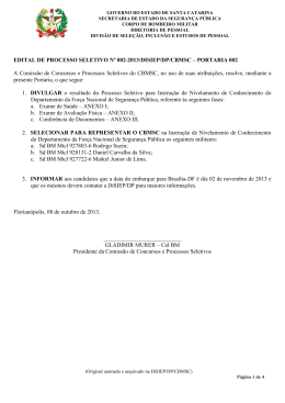 EDITAL DE PROCESSO SELETIVO N&ordm; 002