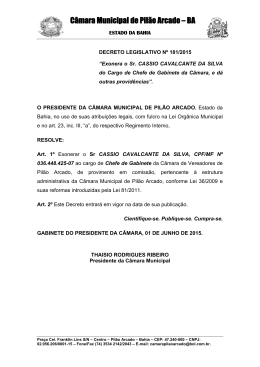 Decreto Legislativo nº 181/2015 - Portal da Câmara Municipal de