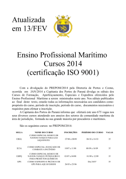 Atualizada em 13/FEV Ensino Profissional Marítimo Cursos 2014