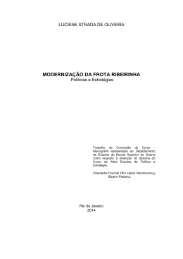 OLIVEIRA, Luciene Strada de. Modernização da frota ribeirinha