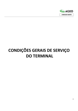 C. Condições gerais de serviços do terminal