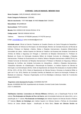 Professor Academia Militar - CPG - Centro Portugu&ecirc;s de Geopol&iacute;tica