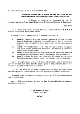 DECRETO N? 139/98, DE 29 DE DEZEMBRO DE 1998