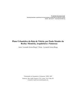Plano Urban&iacute;stico da Ba&iacute;a de Vit&oacute;ria, por Paulo Mendes da Rocha