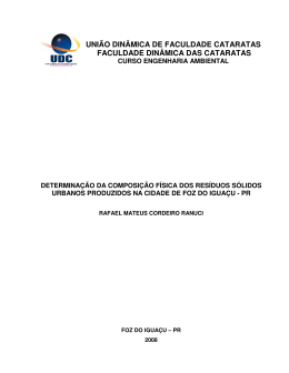 Determina&ccedil;&atilde;o da Composi&ccedil;&atilde;o F&iacute;sica dos Res&iacute;duos S&oacute;lidos