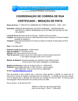 Certificação FARJ - 1º Circuito Fluminense de Corrida Rústica e