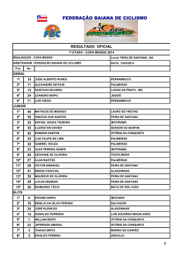 2&ordf; ETAPA DO CAMPEONATO BAIANO DE CICLISMO