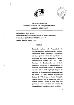 JUSTIÇA DESPORTIVA SUPERIOR TRIBUNAL DE JUSTIÇA