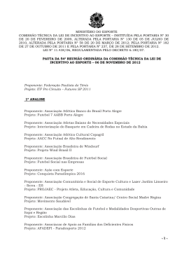 Proponente - Minist&eacute;rio do Esporte