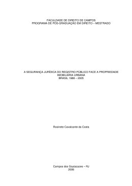A Segurança Jurídica do Registro Público Face a Propriedade