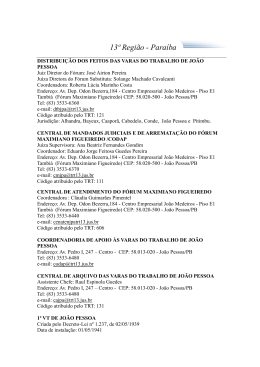 13&ordf; Regi&atilde;o - Jo&atilde;o Pessoa/PB
