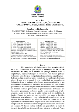LEIL&Atilde;O VARA FEDERAL DAS EXECU&Ccedil;&Otilde;ES FISCAIS CAXIAS DO