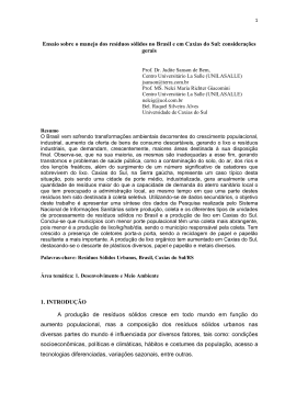 Ensaio sobre o manejo dos res&iacute;duos s&oacute;lidos no Brasil e em Caxias