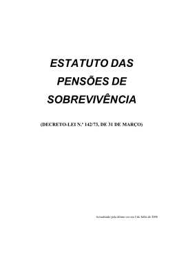 estatuto das pens&otilde;es de sobreviv&ecirc;ncia (decreto-lei n.&ordm; 142/73