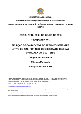 Edital SiSU 12-2015 - Vestibular