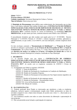 Edital - Prefeitura Municipal de Pirassununga