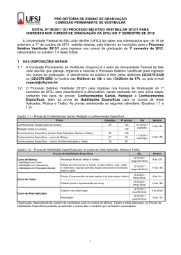 Edital do Vestibular