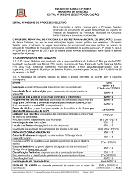 edital n&ordm; 005/2015 de processo seleti