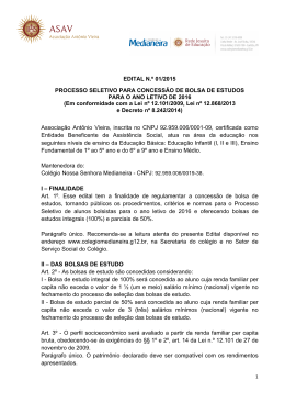 EDITAL N.&ordm; 01/2015 PROCESSO SELETIVO PARA CONCESS&Atilde;O
